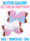 Ice Cream Drip Bow - Large 4 inch / 10.16cm TEMPLATE