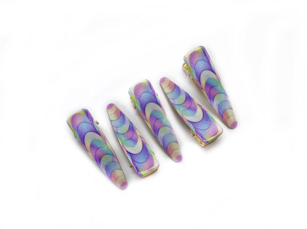 Whimsy Scales Exclusive Custom Printed Acrylic Top Deluxe Alligator Clips - 5pcs
