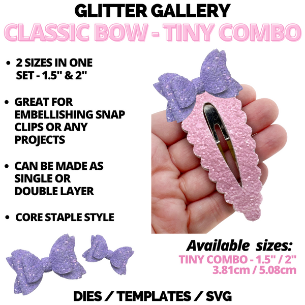 Classic Bow - Tiny Combo 1.5 inch / 2 inch TEMPLATE