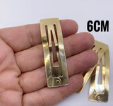 50% OFF! Were $7.50/ now $3.75 - Gold Rectangle Snap Clips - 6cm. 20pcs