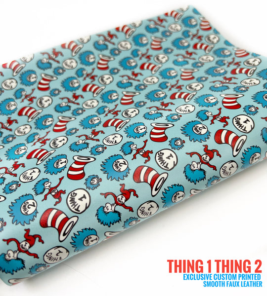 Thing 1 Thing 2 - Exclusive Custom Printed Smooth Faux Leather