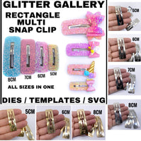 Gold Rectangle Snap Clips - 6cm