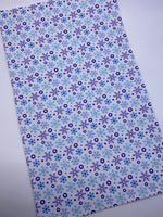 Blue Snowflakes on White Pattern -  Printed Smooth Faux Leather