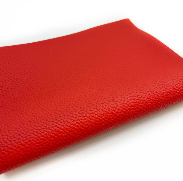 Red Litchi Faux Leather