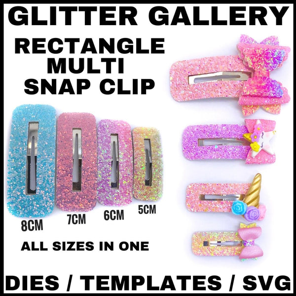 Rectangle Multi Snap Clip. 4 sizes in one TEMPLATE.