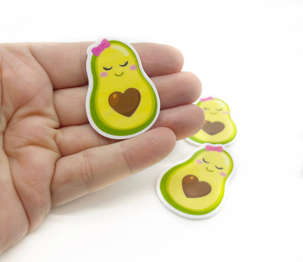 Adorable Avocado Printed Planar Resins - 5pcs