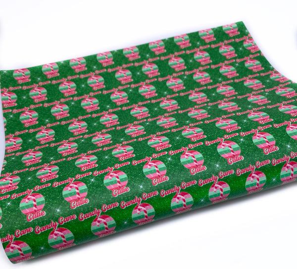 Candy Cane Cutie - GG Print Smooth Faux Leather