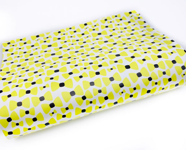 Yellow Bow - Custom Print Smooth Faux Leather