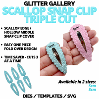 Scallop Snap Clip 5cm. Digital Download - SVG
