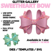 Sweetheart Bow - Large. 4 inch / 10.16cm TEMPLATE