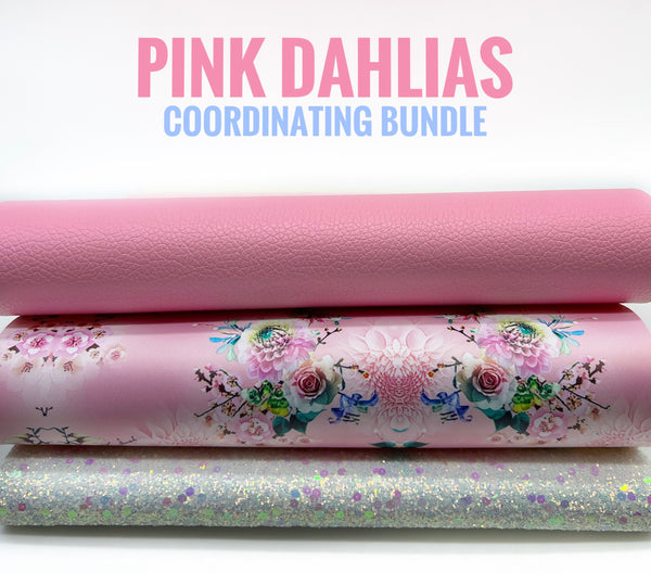 Pink Dahlias Co-ordinating Bundle. 50% OFF! - WAS $13 / NOW $6.50