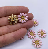 CLEARANCE! Were $3/ Now $1.50! - Gold Metal Daisy Embellishments 5pcs