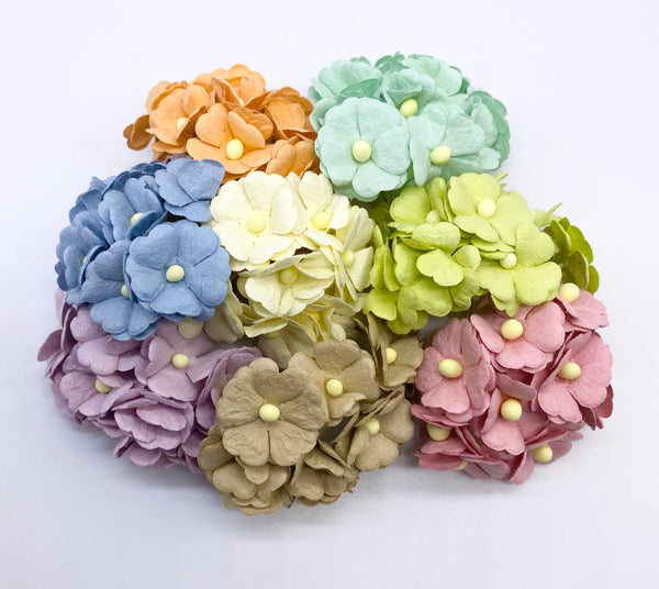 Mulberry Paper Small Blossoms - 2cm Pastel Bundle SAVE $7.40!
