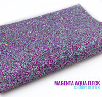 Magenta Aqua Fleck Chunky Glitter
