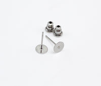 Stud Style Earring Posts with matching backs (4mm / 6mm & 10mm) - 20pcs with backs