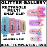 Rectangle Multi Snap Clip Digital Download (SVG). 4 sizes in one.