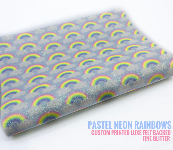 Pastel Neon Rainbows - Exclusive GG Print Luxe Fine Glitter