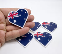 Australia Heart Shaped Printed Planar Resins - 5pcs