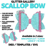 Scallop Bow- Mini  2.5 inch / 6.35cm TEMPLATE