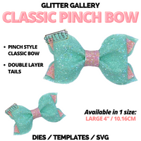 Classic Pinch Bow -  Large. 4 inch /10.16cm TEMPLATE