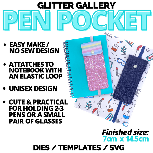 Pen Pocket (No sew)  TEMPLATE