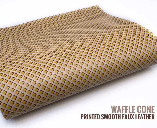 Waffle Cone - Printed Smooth Faux Leather