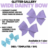 Wide Dainty Bow - Medium 3.5 inch / 8.89cm. Digital Download - SVG