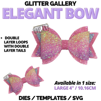 Elegant Double Layer Bow - Large. 4 inch / 10.16cm TEMPLATE