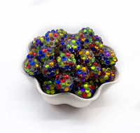 12mm Bubblegum Beads - RHINESTONE