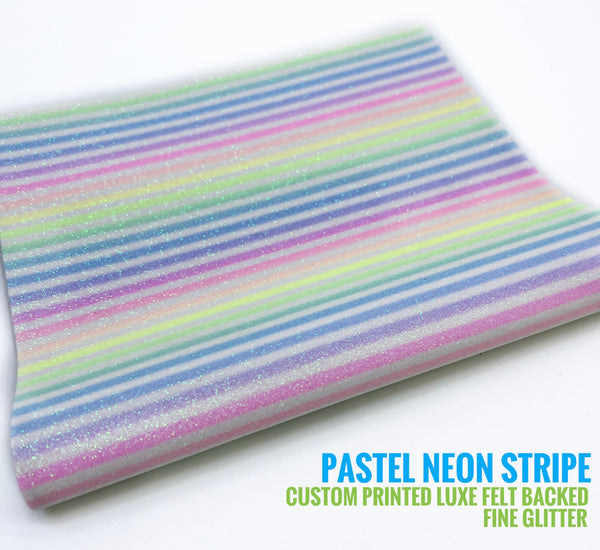 Pastel Neon Stripe - Exclusive GG Print Luxe Fine Glitter
