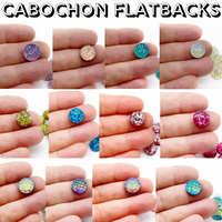 Cabochon Glitter Resin Flatback Embellishments - 12mm - 10pcs