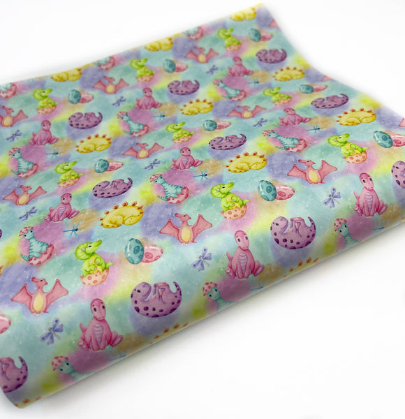 Baby Dinos - Exclusive Custom Printed Smooth Faux Leather