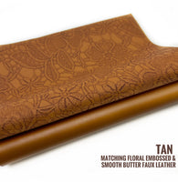 Floral Embossed and Matching Smooth Faux Leather Mini Bundle Pairs - $1.50 per sheet!