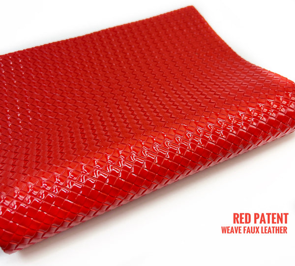 Red Patent Weave Faux Leather