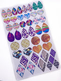 Earring Shapes - Print Smooth Faux Leather