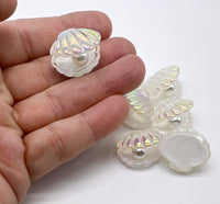Clam Shell with Pearl Resin Flatback Embellishments