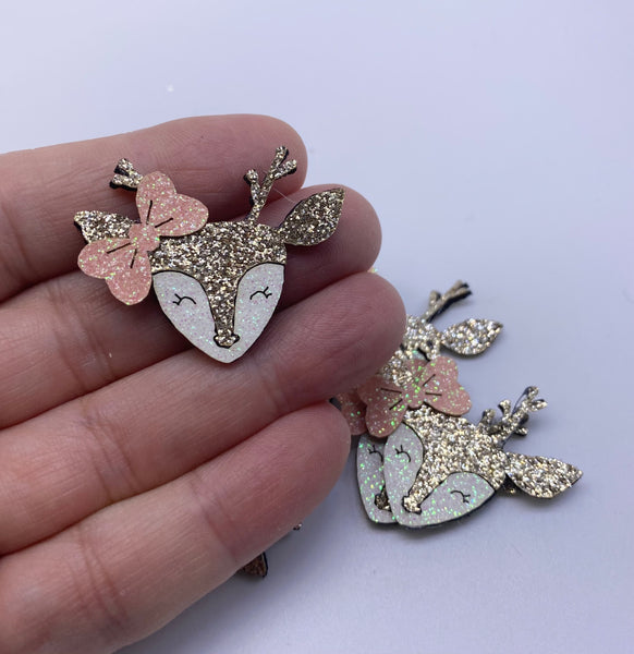 50% OFF! - Reindeer with Bow Glitter Embellishments