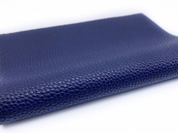 Navy Blue Litchi Faux Leather