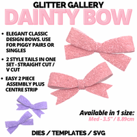 Dainty Bow - Medium 3.5 inch / 8.89cm. Digital Download- SVG