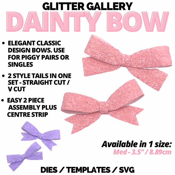 Dainty Bow - Medium 3.5 inch / 8.89cm. Digital Download- SVG