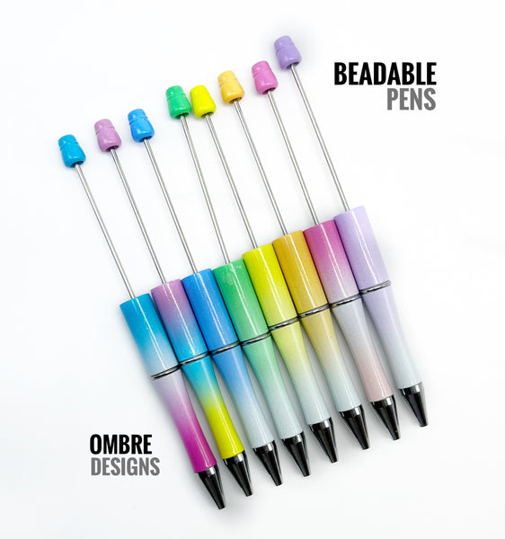 Beadable Pens - Ombre Designs 2pcs with bags