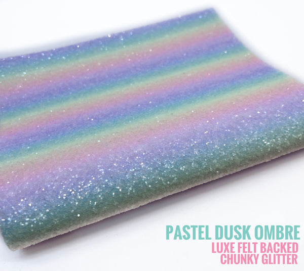 Pastel Dusk Ombre Luxe Felt Backed Chunky Glitter