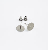 Stud Style Earring Posts with matching backs (4mm / 6mm & 10mm) - 20pcs with backs