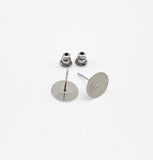 Stud Style Earring Posts with matching backs (4mm / 6mm & 10mm) - 20pcs with backs