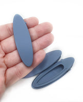 Powder Coated Oval Deluxe Alligator Hair Clips (Solid Middle) - 5pcs