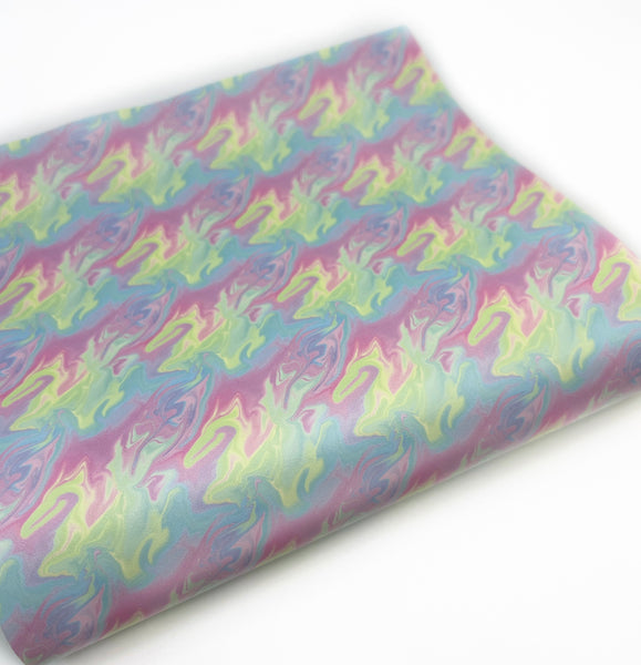Pastel Marble -Custom Printed Smooth Faux Leather